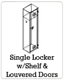 Single Locker w/ Shelf & Louvered Doors